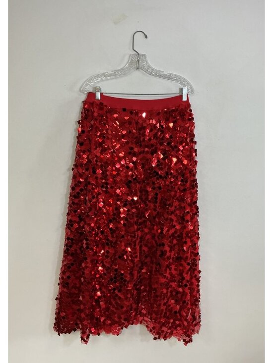 SheIn Dresses & Skirts - Red Sequin Bling Maxi Skirt Metallic Party Costume Womens 4XL
